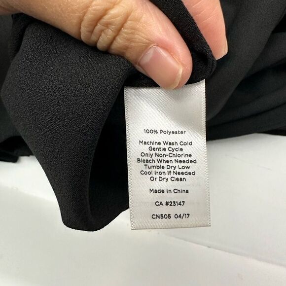 TALBOTS Woman Black Roundneck Chiffon Pleated Sleeve Blouse size 1x New - Picture 9 of 9